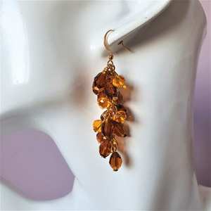 Boho ต่างหูลูกปัดด้วยการออกแบบสีฟ้าครามแอนดี้ cascading Fringe, เครื่องประดับของขวัญที่ไม่ซ้ำกัน - Product Image 1