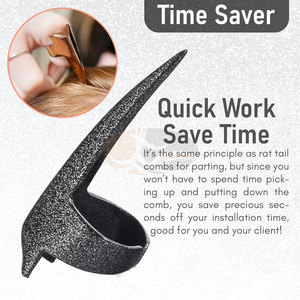 Pince à sectionner les cheveux en acier inoxydable pour le tressage des doigts, outils de coiffure, installation rapide, extensions de cheveux humains - Product Image 4