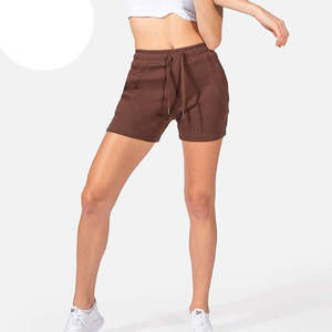 New Solid Design <b>Women</b> Joggers High Waist Casual Sports Fleece <b>Shorts</b> Breathable <b>Board</b> <b>Shorts</b> with Drawstring Street Wear - Product Image 5