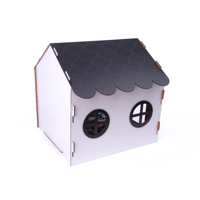 Gepersonaliseerde opvouwbare MDF moderne houten hondenhuis met logo print, decoratieve binnenhondenverblijf, witte hondenkennel 42x42x38, geschikt voor alle seizoenen, OEM