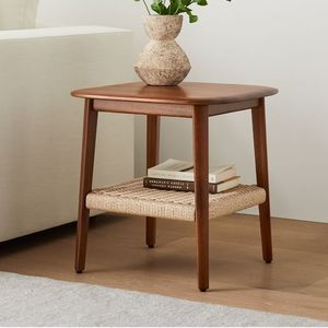 Elegant round wood <b>side</b> <b>table</b> with fluted base and smooth top designed for home or office interiors - Product Image 3