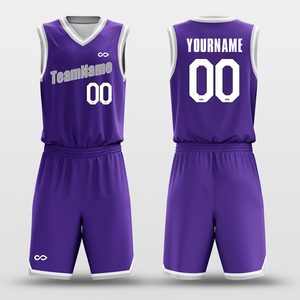 Maglia da Basket Reversibile di Alta Qualità per Marco <span class=keywords><strong>Aziz</strong></span>, Design Personalizzato Viola e Bianco, Abbigliamento Sportivo Traspirante - Pantaloncini e Pantaloni - Product Image 3