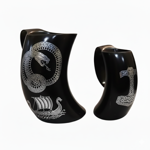 Authentic Viking Horn Mug Handmade Organic Material <b>Wooden</b> Craft <b>Tankard</b> Polished Durable Circle Shape Antique Imitation Eco - Product Image 6