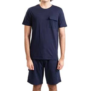 Pantalones cortos transpirables de verano para hombre, conjuntos de pantalones cortos deportivos personalizados para hombre, conjuntos de pantalones cortos de poliéster 100% informales, camisa corta sólida - Product Image 1