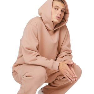 Sudadera con capucha de algodón 100% de peso pesado para hombres, sudaderas bordadas de gran tamaño con estampado liso básico, ropa para correr - Product Image 1