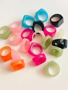 แหวนเรซินแฟชั่นสำหรับผู้หญิงทำมือสีสันสวยงามทำด้วยมือคุณภาพสูงงานตามสั่ง - Product Image 3