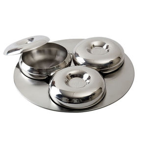Ensemble de plateaux à collation en acier inoxydable avec couvercle - Product Image 1