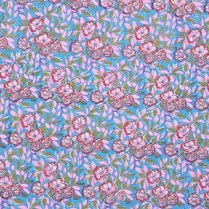 Purple 240 TC Super <b>King</b> <b>Size</b> Cotton Double Bed <b>Sheet</b> with 2 Pillow Covers Jaipuri Hand Block Print Floral Design ALDB1001 - Product Image 4