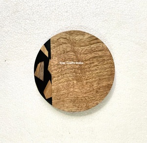 Posavasos de regalo para boda, alfombrillas de resina de madera, almohadillas redondas para el hogar, Hotel, resina epoxi redonda natural, accesorios de cocina de madera de acacia - Product Image 6