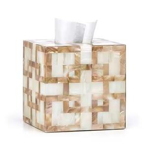 Most Selling Luxury Quality New Mother of Pearl Made <b>Tissue</b> Box Napkin Holder <b>for</b> Table Top Decorative Napkin Box <b>Tissue</b> Holder - Product Image 6