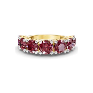 Refined Cherry Cognac Round Band Lab Grown Diamond 1.00 Ct Tw 14K Solid Gold Cherry Cognac Color VS Clarity 7 Diamond Warm Toned - Product Image 3