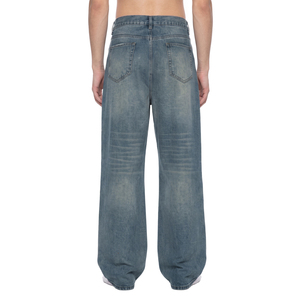 Jeans de Pierna Ancha para Hombre, Estilo Vintage, con Parches Hip Hop y Bordado de Cristales - Product Image 5