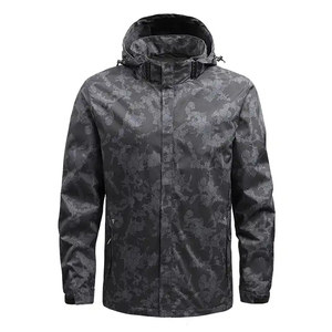 Veste coupe-vent à capuche de rue haute pour hommes avec logo personnalisé automne hiver imperméable à l'eau avec fermeture éclair toile support de golf vintage - Product Image 2