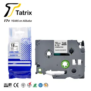 Tatrix Tatrix tzes241 tze-s241 צה 18mm שחור על לבן חזק דבק תווית קלטת לאח tze-s241 tzeS241