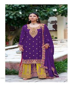 6. Bas Prix Pakistanais Salwarkameez Femmes Indien Patiala Costume Afghan 3 Pièces Noir Velours Party Wear Outfit - Product Image 6