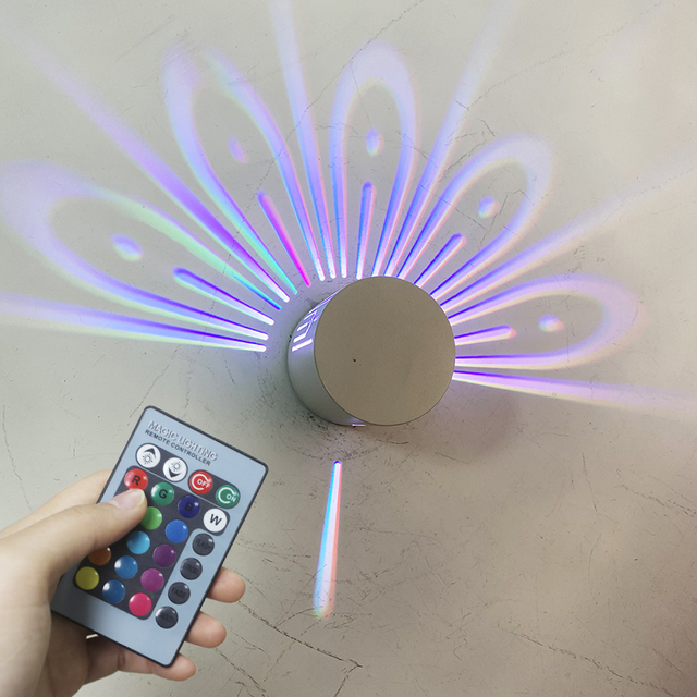 3W Modern LED Wall Light for Bedroom Bedside Lamp Indoor Decor Wall Sconce Lighting Fixtures RGB with Controller with High Quali