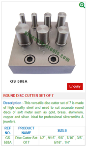 <b>Set</b> of 7 Round Disc Cutter GS 588A Stainless Steel Jewelry Tools Including <b>Pliers</b> for Jewellery Creation - Product Image 2