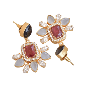 Pendientes de Latón Natural con Circonita Premium, Cristal Curativo Genuino, Textura Mate de Latón, Sin Níquel, Duraderos, Perfectos para Venta al por Mayor - Product Image 4