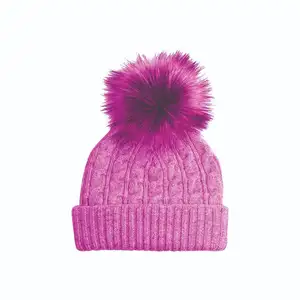 Chapeaux d'hiver pour femmes, bonnets à pompons, bonnet tricoté, bonnet brodé personnalisé, prix d'usine