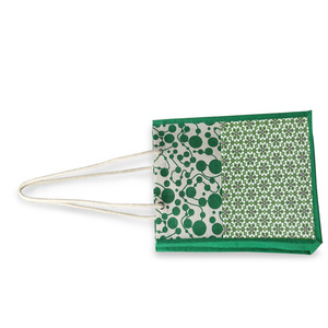 Bolsas de compras de yute impresas a la moda con bolsillo exterior de patrón personalizado Hecho en West Bengal India-Precio competitivo - Product Image 3