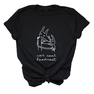 Camiseta informal de tendencia superior para mujer Media manga y hombro caído Estilo deportivo impreso digital 3D - Product Image 1