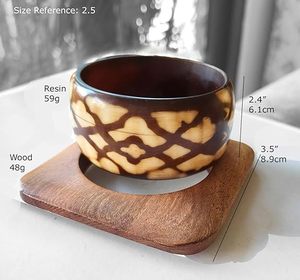 Juego de Brazaletes de Resina Tejida a Mano UnfoldSelf, Impermeables, Marrón/Verde, de Lujo, para Bodas, Personalizables - Product Image 2