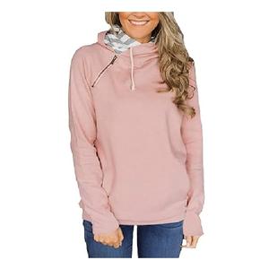Meilleure vente de sweats à capuche en coton 100% pour femmes hiver confortable élégant couleurs unies Style décontracté prix d'usine - Product Image 4