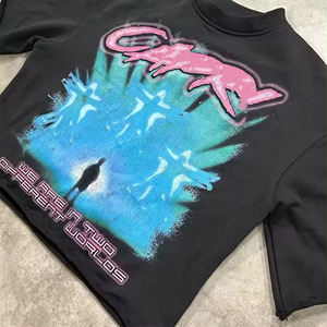 T-shirt surdimensionné 100 % coton pour homme, impression graphique personnalisée, streetwear unisexe, hip-hop, écologique, délavé à l'acide, vintage - Product Image 2