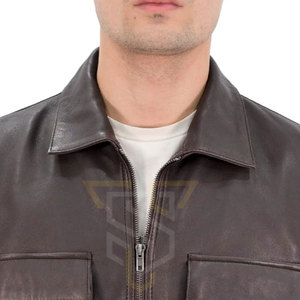 Veste d'hiver en cuir pour homme, couleur unie, fabrication en usine, personnalisez votre propre produit, veste en cuir pour homme en vente - Product Image 5