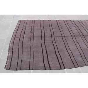 พรมวินเทจขนาดใหญ่ 5.7x11.2 ฟุต (173x340 ซม.) สีน้ำตาลลายต้นไม้และพืชแบบตุรกี ทำจากขนสัตว์ - Product Image 5