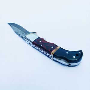 Lame en acier damas poche personnalisée Camping poche couteau pliant manche en bois edc couteau couteaux de survie en plein air - Product Image 4