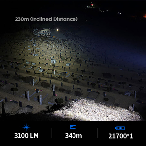 Zerobeam D5 lặn dẫn đèn Pin 3100 lumens 100m không thấm nước với 340m chùm khoảng cách cho công việc ban đêm & thăm dò ngoài trời - Product Image 4