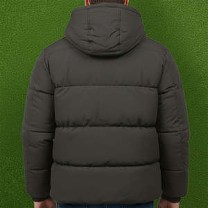 Veste matelassée pour homme de qualité supérieure, couleur gris foncé, tissu 100% polyester, poches latérales, style zippé, veste gonflée chaude pour l'hiver - Product Image 6