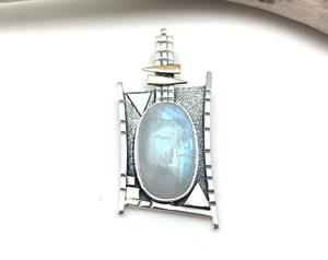 โบฮีเมียน925สไตล์เงินสเตอร์ลิงประดับจี้พลอยมูนสโตนเครื่องประดับจี้เงินทำด้วยมือเครื่องประดับสำหรับผู้หญิงของขวัญแต่งงานสำหรับเธอ - Product Image 1