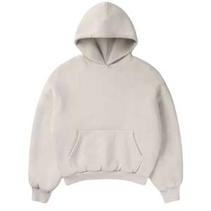 Sweat-shirt à capuche surdimensionné de haute qualité 500 g/m², logo personnalisé, uni, noir, lourd, coupe ample pour homme, unisexe - Product Image 1