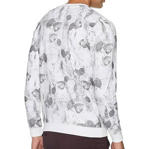 Sweat-shirt à col rond pour homme, vêtement décontracté d'hiver, avec impression de logo personnalisé, motif uni, tissu en polaire écologique - Product Image 3