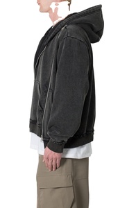 Vente en gros de sweat-shirts personnalisés pour hommes, mode, épais, 100% coton, respirant, lourd, surdimensionné, à fermeture éclair, délavé à l'acide, 2026 - Product Image 6