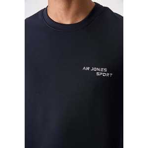 Ensemble de survêtement en coton bleu marine pour homme, épais, doux, texturé, coupe confortable avec design brodé - Style décontracté 85254 - Product Image 6