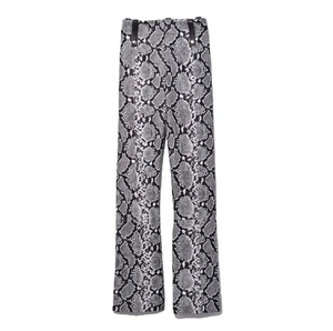 Pantalon en cuir évasé taille haute personnalisé pour hommes respirant peau de serpent Streetwear pour l'hiver motif solide Style décontracté - Product Image 3