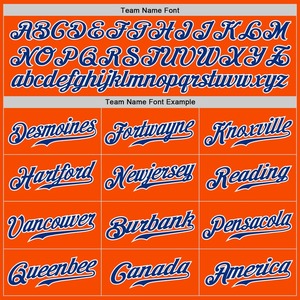 Maillot de baseball authentique personnalisé à fines rayures orange blanc royal - Product Image 5