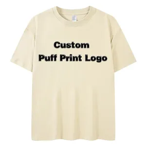 unisex graphic T-shirt Trending Hot Sale Custom heavy Puff print and screen printed Oversized short sleeve T-shirt