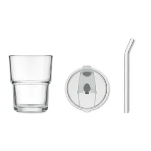Gobelet en verre SIP avec paille, merchandising personnalisé - Product Image 4