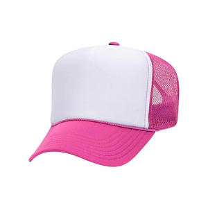 Custom Customized ODM Wholesale Bulk Factory Manufacturer <b>Blue</b> White Mesh Trucker Hat <b>Foam</b> Custom Baseball Cap Snapback - Product Image 2