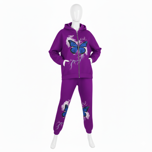 Sweat à capuche tendance urbain, coupe régulière, polaire épaisse pour l'hiver, 100% coton, broderie perlée, uni, teint, respirant, séchage rapide - Product Image 3