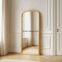 Miroir sur pied pleine longueur, grande taille, forme arquée, en métal, personnalisé, épaisseur 4 mm, moderne, écologique, décoratif