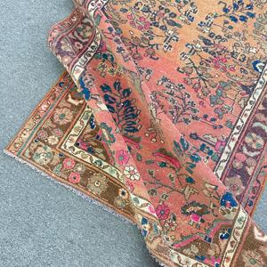 พรมขนาด 3.4x13.1 ฟุต, พรมตุรกีโบราณ, พรมลายตะวันตกเฉียงใต้สีแดงน้ำเงิน - Product Image 4
