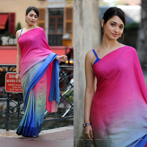 Saree imprimé en georgette élégant et élégant pour femme Saree polyvalent pour toutes les occasions disponible en Inde - Product Image 1