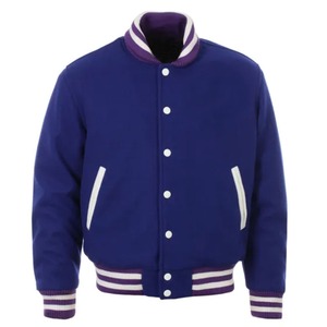 Nouvelle veste universitaire en coton/laine pour hommes, service OEM, personnalisable, vente en gros, séchage rapide, respirante, décontractée, col montant, logo sur le devant - Product Image 3