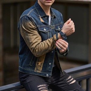 Nouvelle couleur veste en jean délavé pour hommes élégant en gros jean homme vestes personnaliser respirant en détresse hommes vestes - Product Image 3