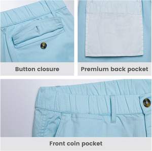 Pantalones cortos informales de algodón de corte clásico sólido de calle alta para hombre, cintura elástica, múltiples bolsillos, traje de verano ecológico de secado rápido - Product Image 4